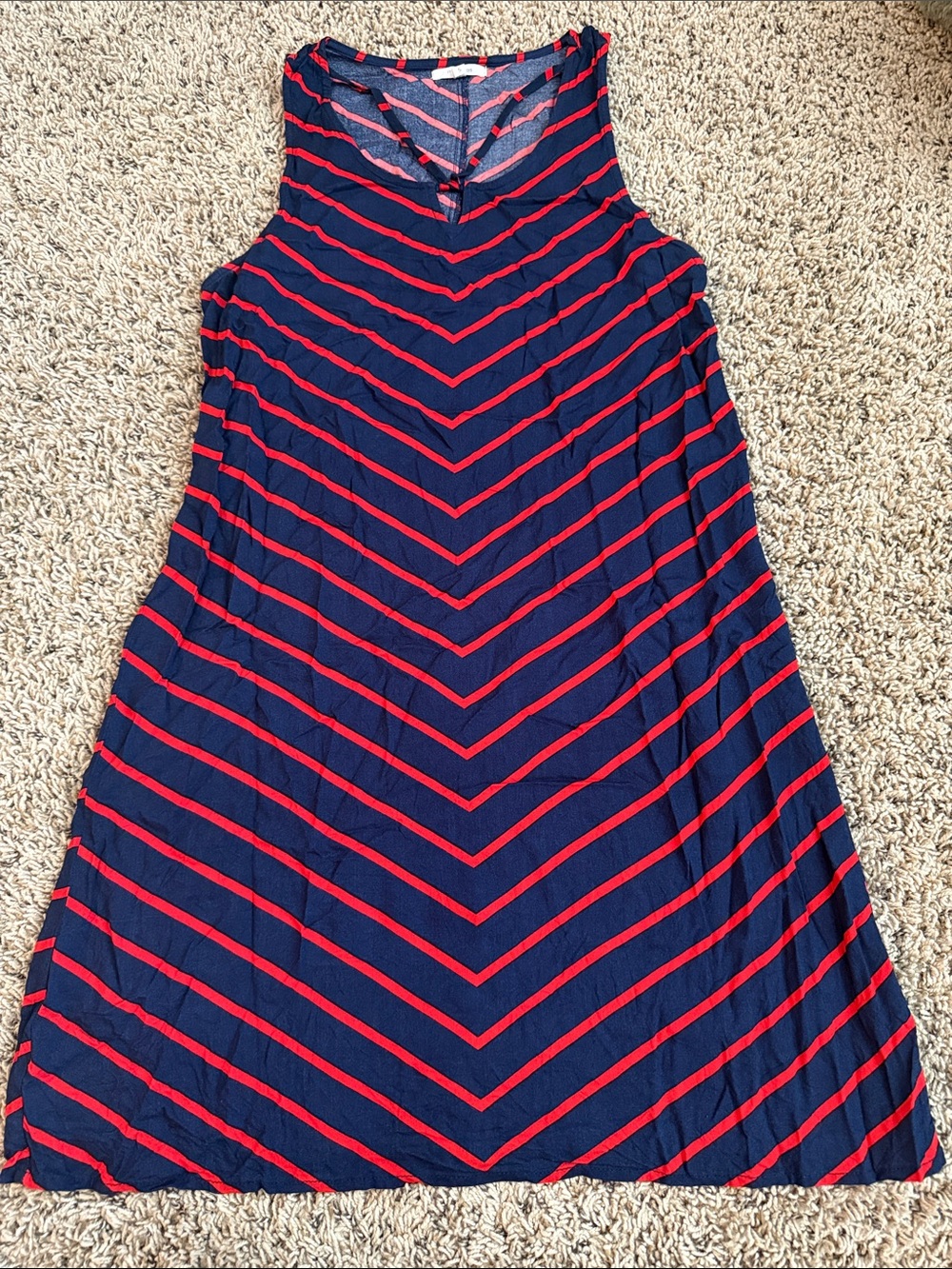 Maurices Navy Dress with Red Chevron Stripes
